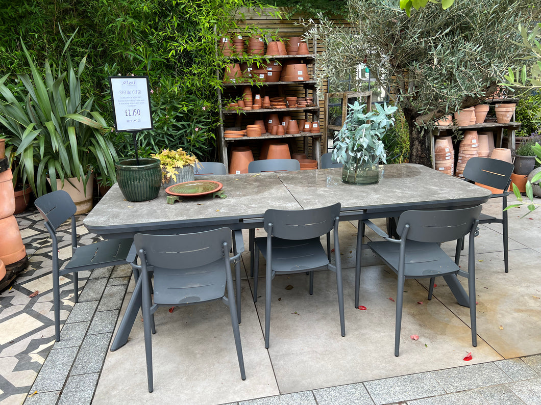 Alexander rose set Rimini Extending Table and8 Stacking chairs with Cushions